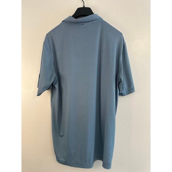 Peter Millar Summer Comfort Navy Houndstooth Golf Cooling Performance Polo Sz. L - Picture 2 of 5